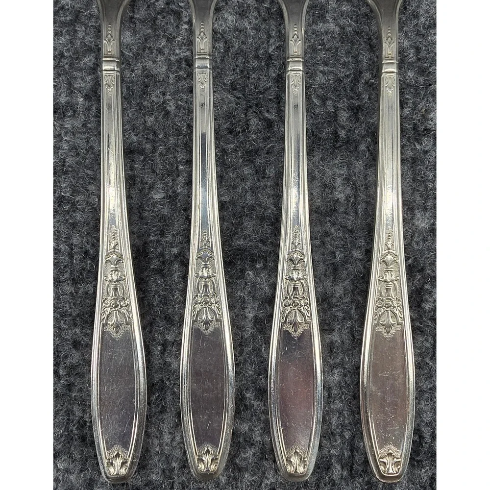 1847 Rogers Bros IS AMBASSADOR Grille Forks Set of 4 Silverplate Flatware 7 5/8